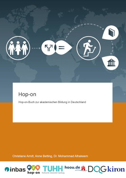Buchcover eines GitBooks zur akademischen Bildung in Deutschland aus dem HOOU-Projekt Hop-on